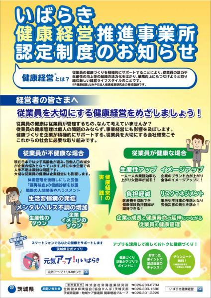 R3いばらき健康経営推進事業所認定制度リーフレット表